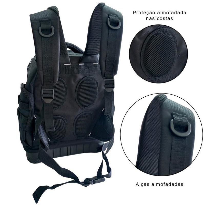 Mochila Para Ferramentas Multiuso Reforçada Tecido Oxford 1680D